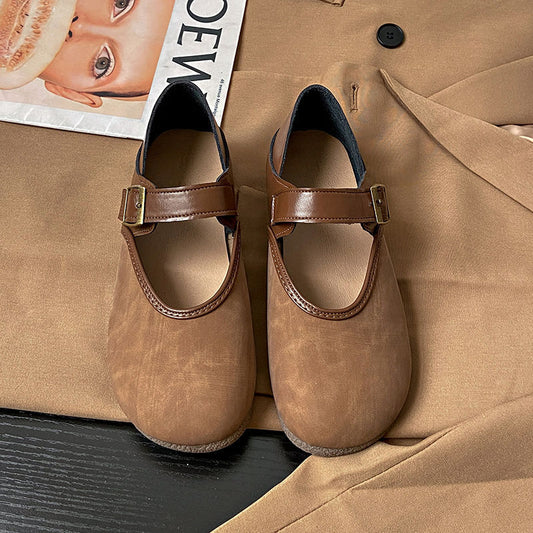 Women's Toe Half Spring Mori Style Retro Soft Casual Shoes