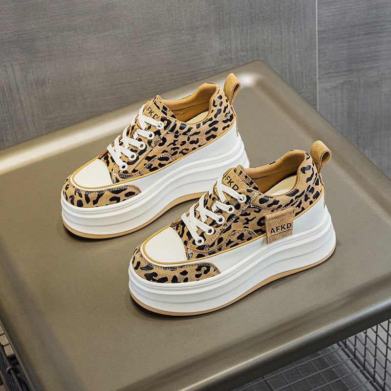Women's Platform Board Leopard Print Small Sports Women's Casual Shoes