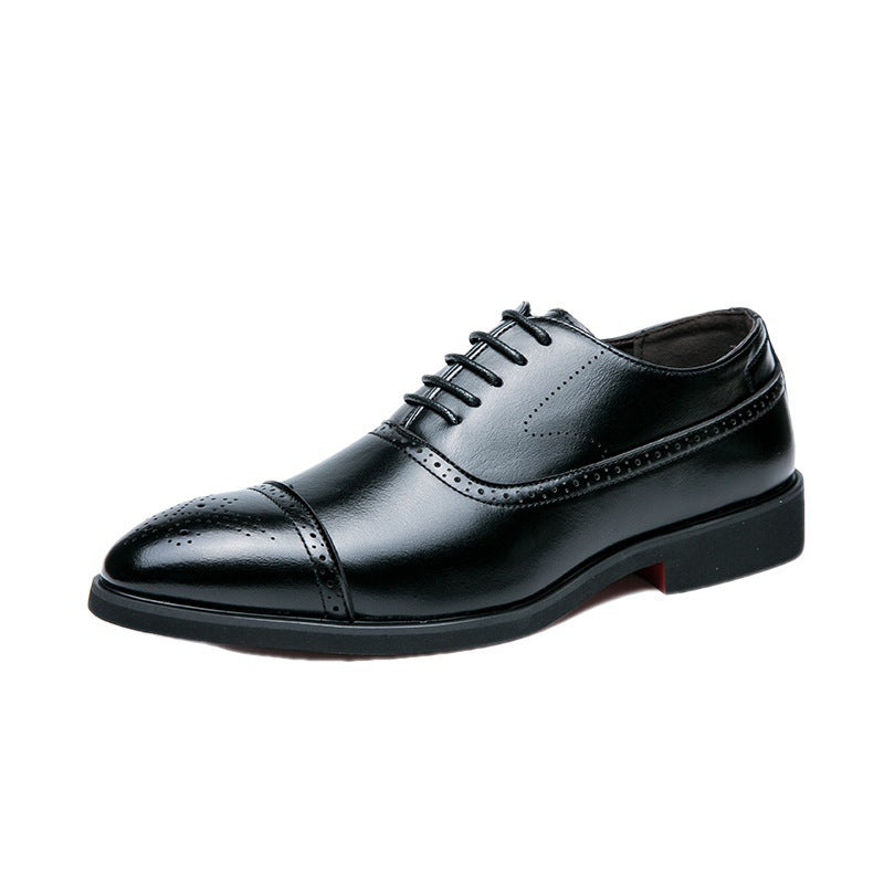 Men's Retro British Style Pointed Toe Business Leather Shoes