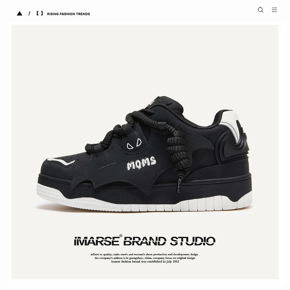 Women's & Men's Trendy Cool Bat Black Youth Bread Sneakers
