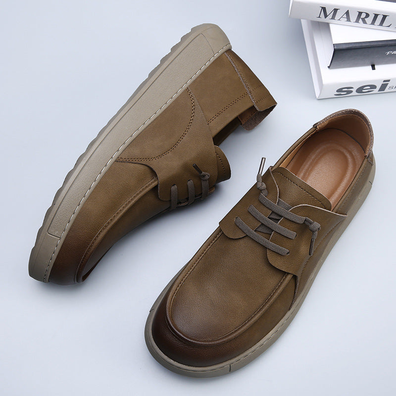 Men's Vintage Autumn Soft Bottom Breathable One Pedal Men's Casual Leather Shoes