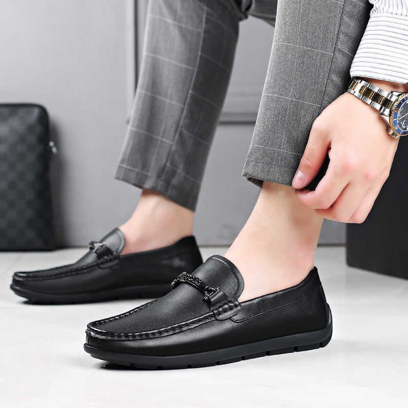 Men's First Layer Cowhide Slip-on Genuine European Loafers