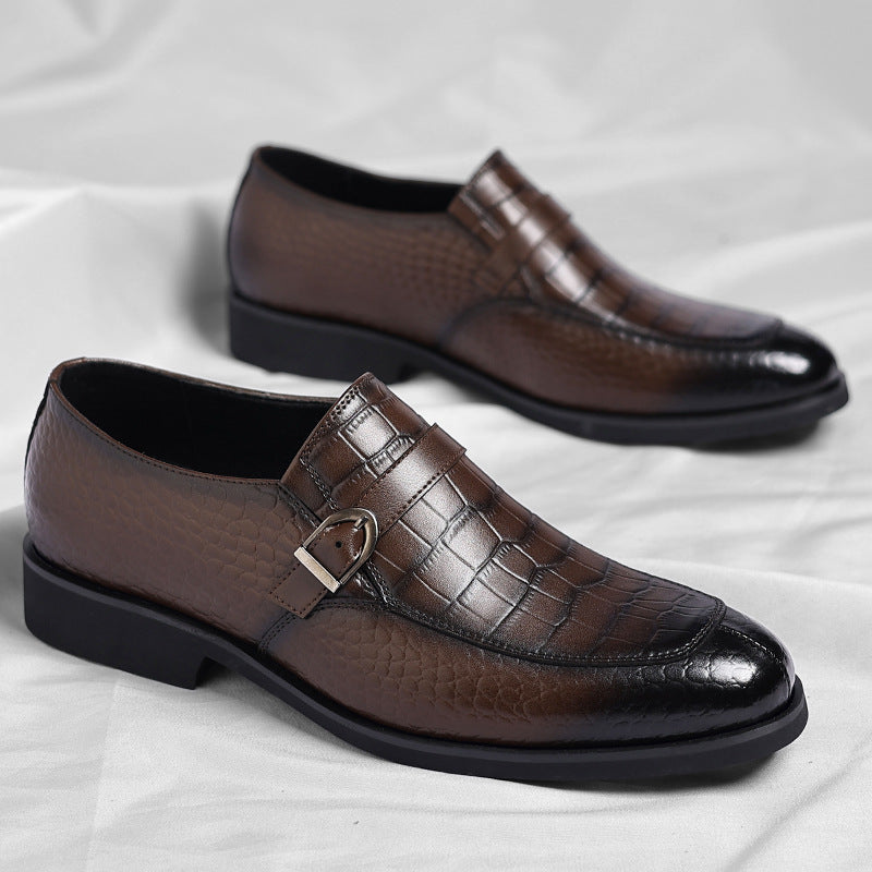 Men's Slip-on Buckle Plus Size Trendy Men's Business Leather Shoes