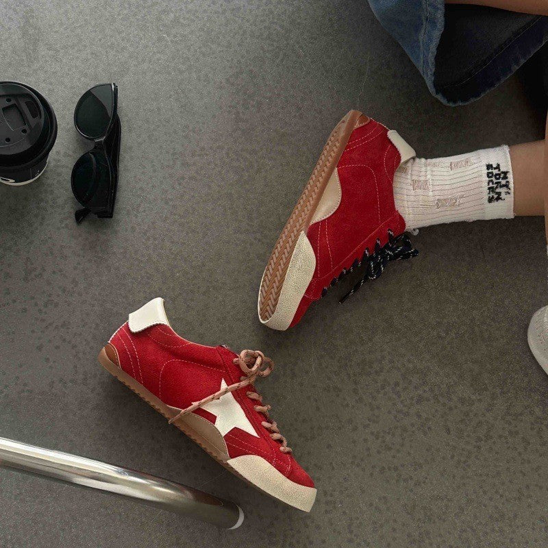 Women's Training Distressed Little Dirty Flat Sports Sneakers