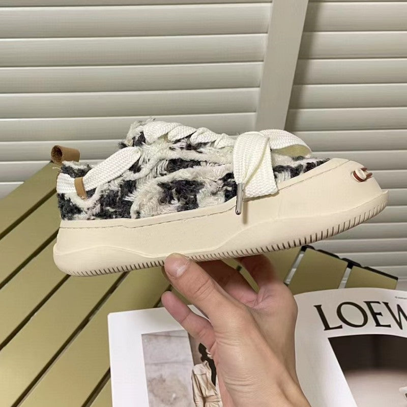 Women's Thick Sole Increased Half Support Couple Jack Canvas Shoes