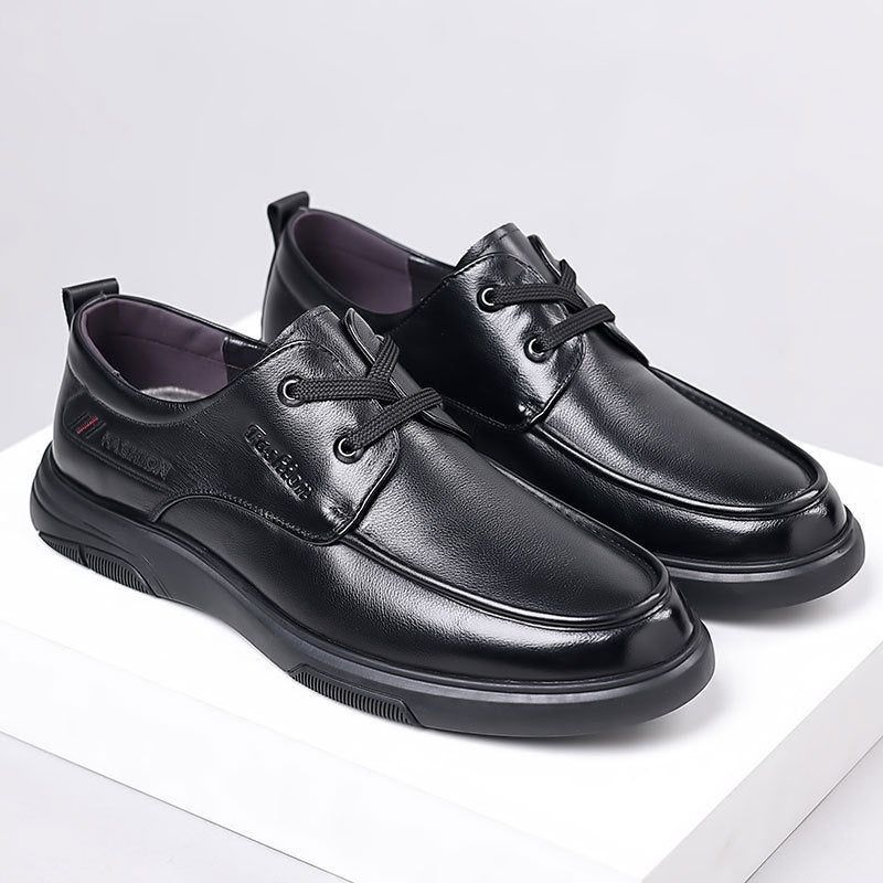 Men's Size Soft Bottom Daily Pumps Top Layer Men's Casual Leather Shoes