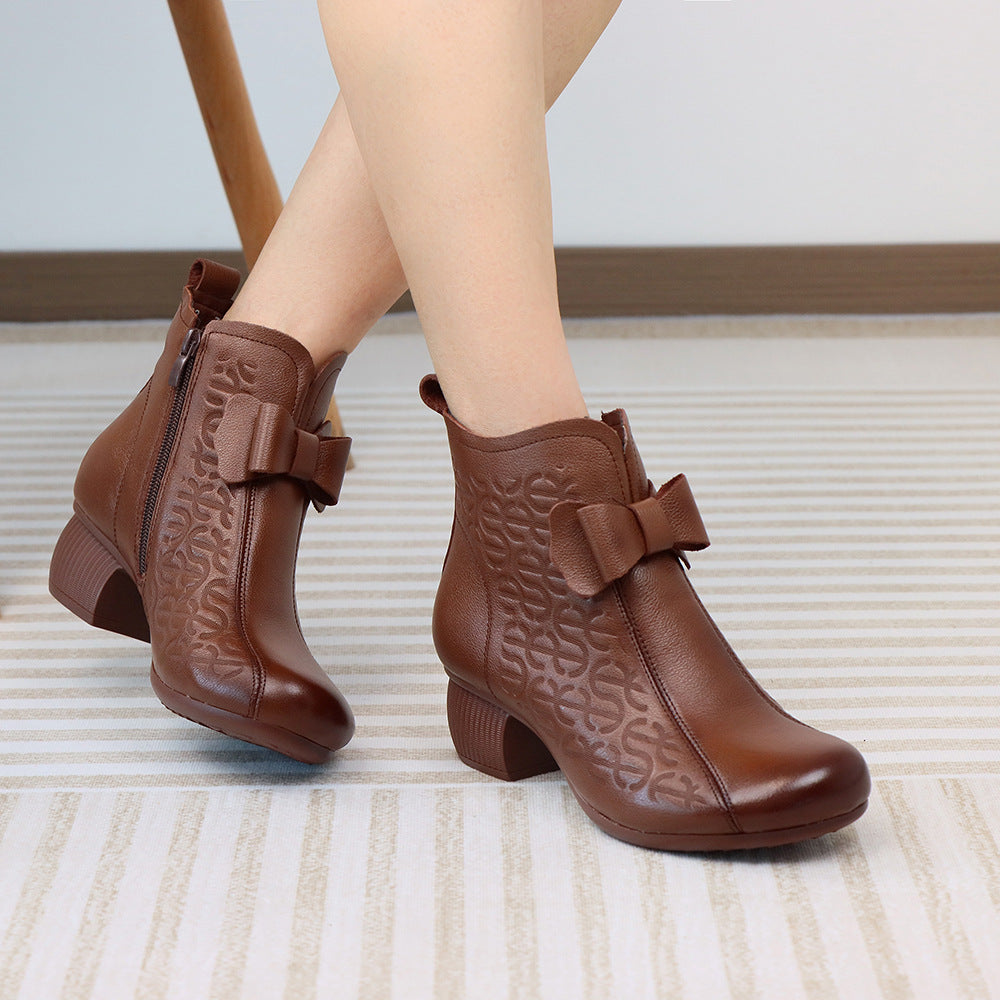 Women's Retro Medium Chunky Soft Bottom Surface Women's Casual Shoes