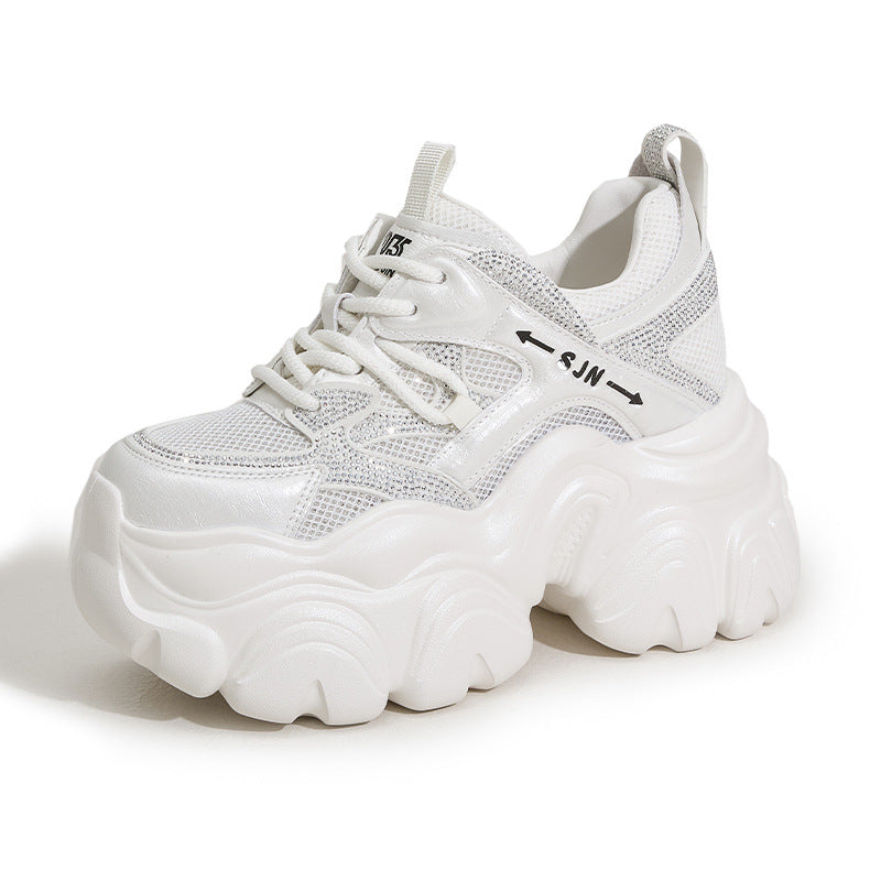 Women's Dad Summer Small Platform Height Increasing Insole Hollow Women's Sports Shoes