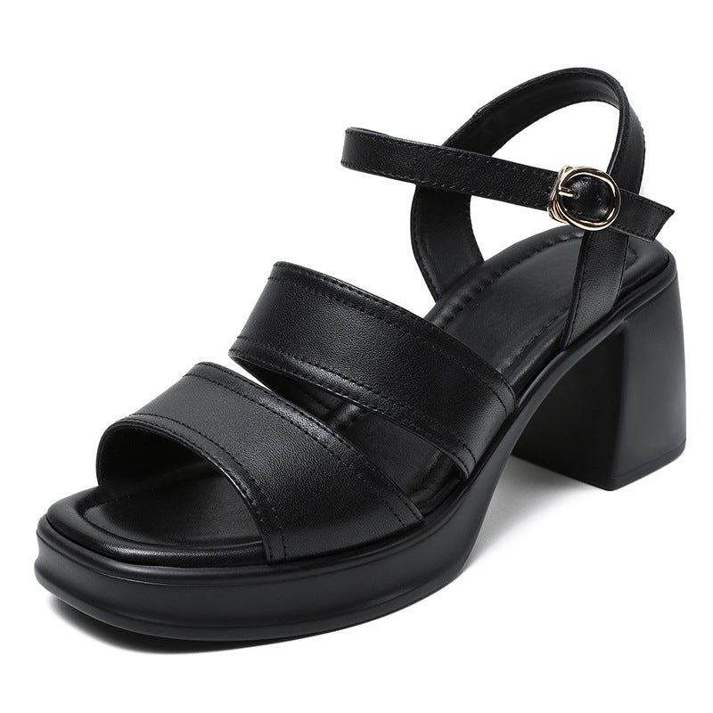 Women's Fashion Chunky Summer Strap Comfortable Waterproof Heels