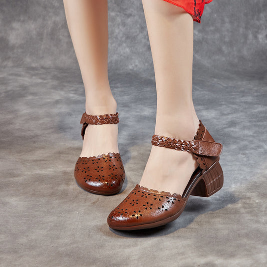 Women's & Men's Outer Wear First Layer Cowhide Mother Chunky Men's Shoes