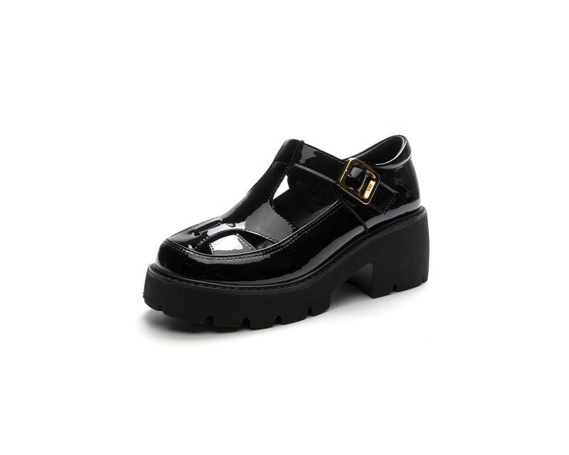 Women's Small Platform Retro Closed Toe British Sandals