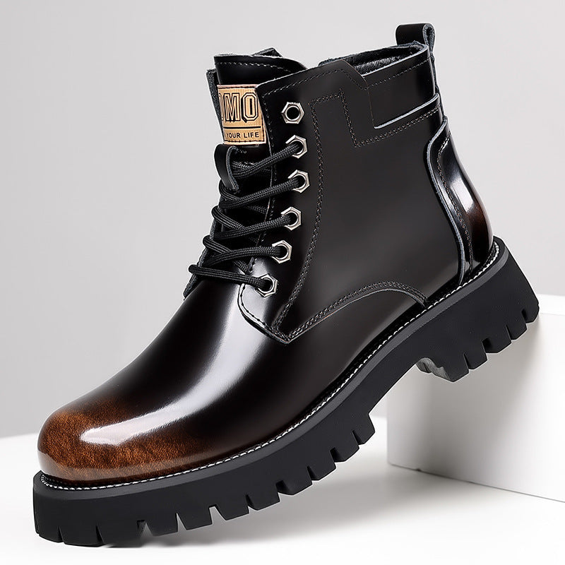 Men's Warm Martin Brush Color Big Head British Boots