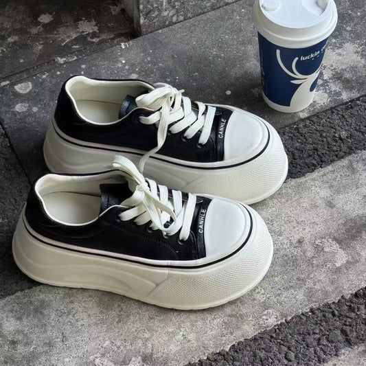 Women's European Goods Genuine Platform Board Autumn White Casual Shoes