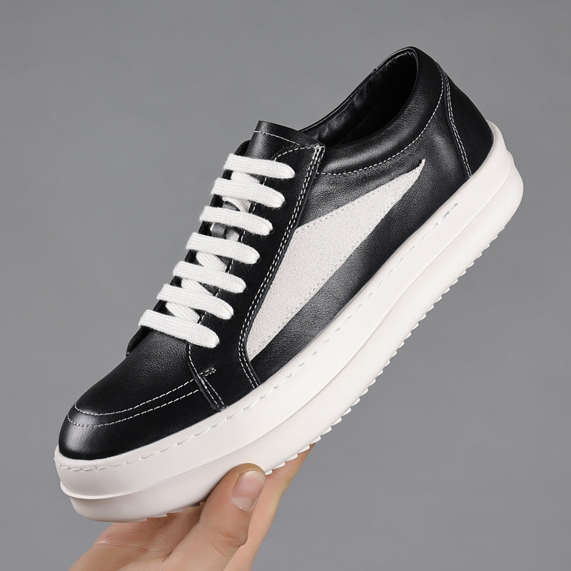 Men's Top Layer Cowhide Design Fashion Bread Leather Shoes