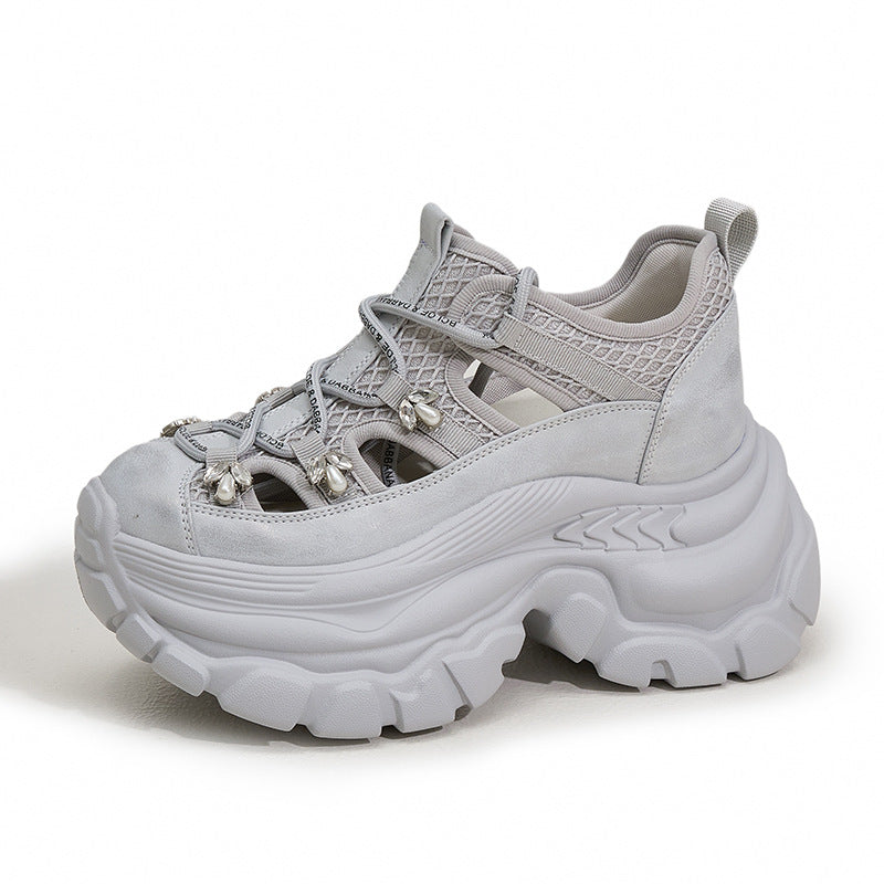 Women's Platform Dad Summer Hollow Hole Height Sneakers