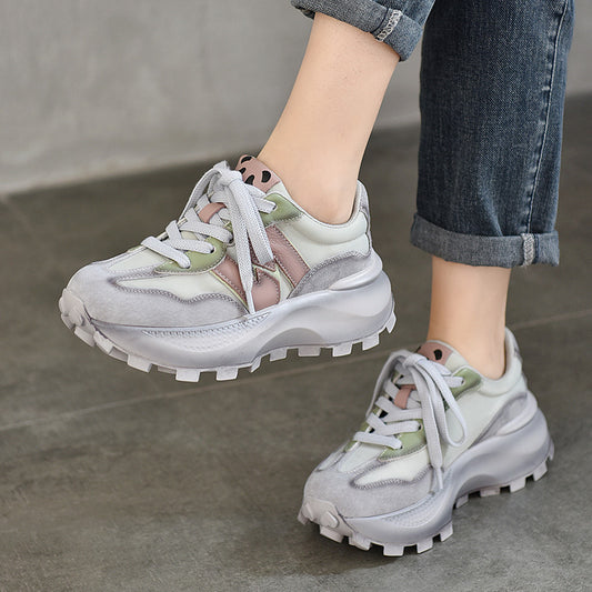 Women's Activity Price Genuine Muffin Platform Thin Sneakers
