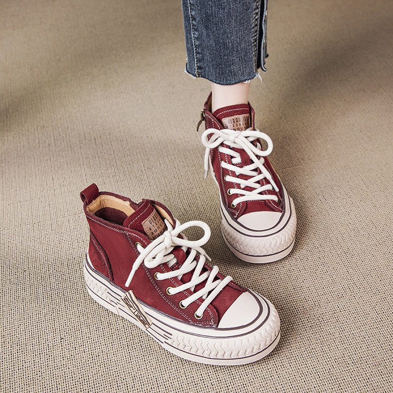 Women's Spring Genuine Platform Flat Comfortable Soft Bottom Casual Shoes
