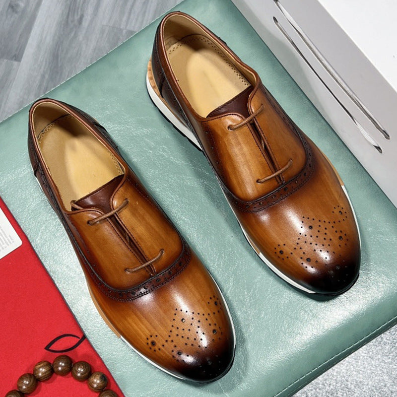 Men's Retro Fashion Genuine England Style Pumps Casual Shoes