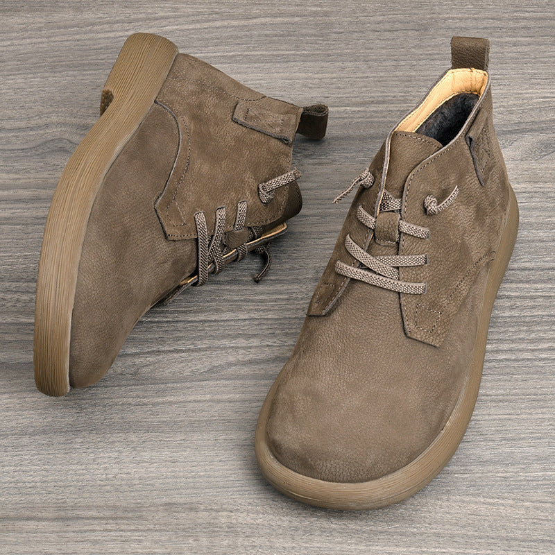 Men's First Layer Cowhide Light Bottom Front Outdoor Men's Casual Leather Shoes
