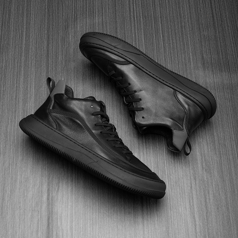 Top Layer Cowhide Board Fleece-lined Warm Sneakers