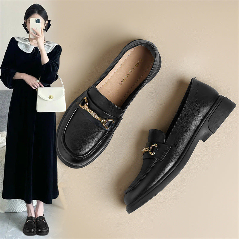 Women's Then The First Layer Cowhide Autumn Temperament Wild Pumps Men's Shoes