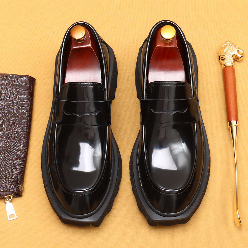 Men's Slip-on Soft Genuine Business Thick Sole Leather Shoes