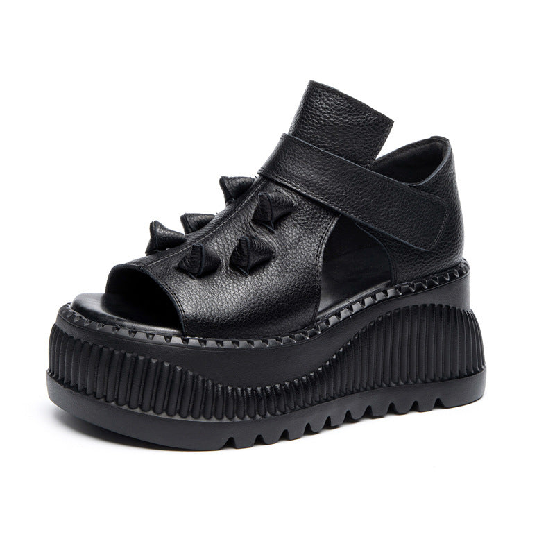 Women's Platform Retro Peep Toe Roman Niche Sandals