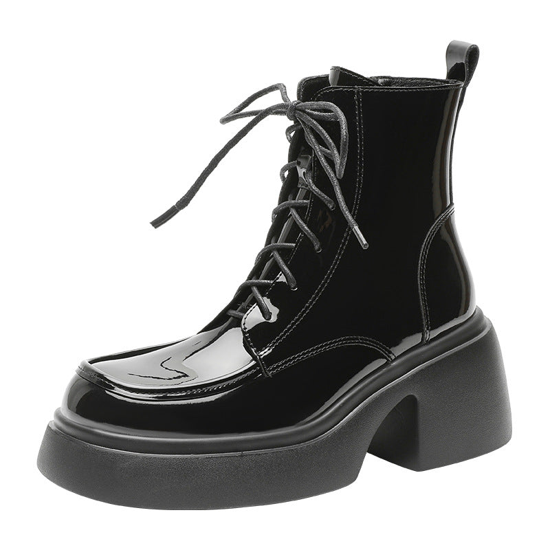Women's Sweet Cool Martin British Lace Up Ankle Raise Boots