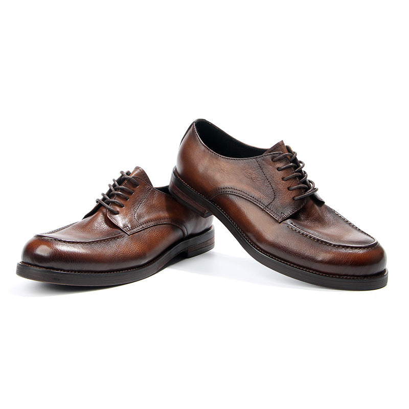 Men's Toe Top Layer Cowhide Handmade Retro Leather Shoes