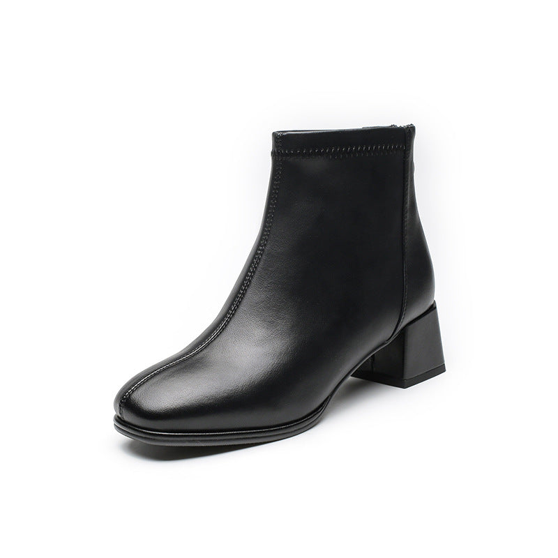 Women's Autumn Genuine Three Colors Black French Boots