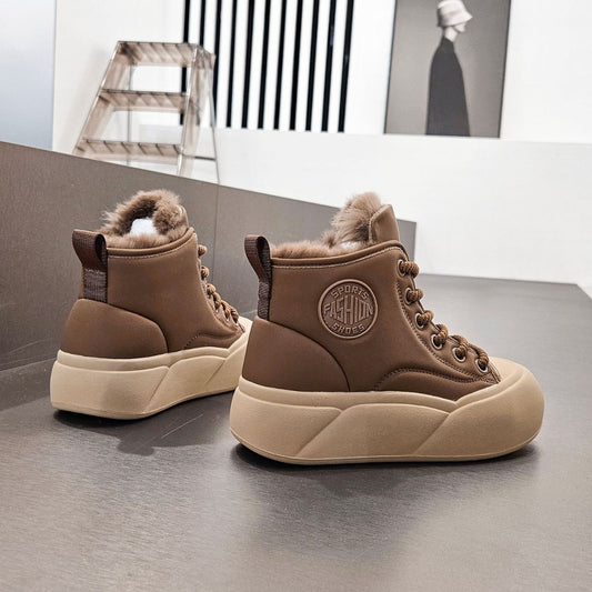 Fleece-lined Thickening Thermal Cotton Soft Bottom Boots