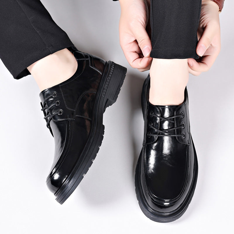 Men's Spring Breathable British Business Derby Leather Shoes