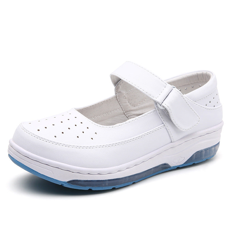 Women's Summer Air Cushion Cowhide Nurse Wedge Sandals
