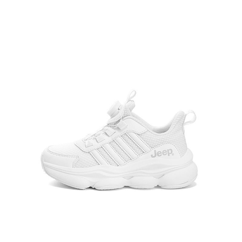 Children's Boy White Mesh Breathable Lightweight Running Kid's Sneakers