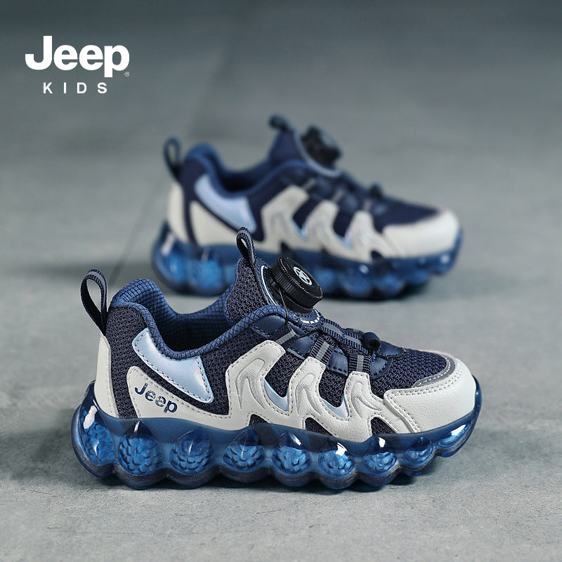 Children's Breathable Mesh Spin Button Daddy Running Kid's Sneakers