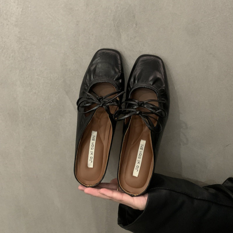 Women's Bowknot Sier Toe Cap Semi Fashion Outerwear Slippers