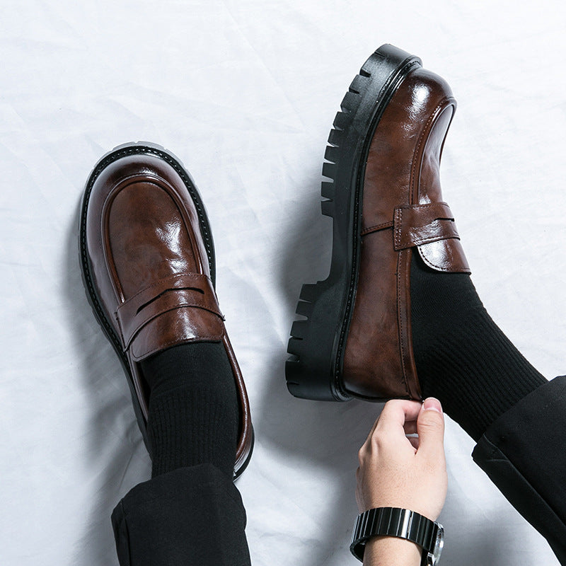 Men's Style Business Formal Wear Brown Slip-on Casual Shoes