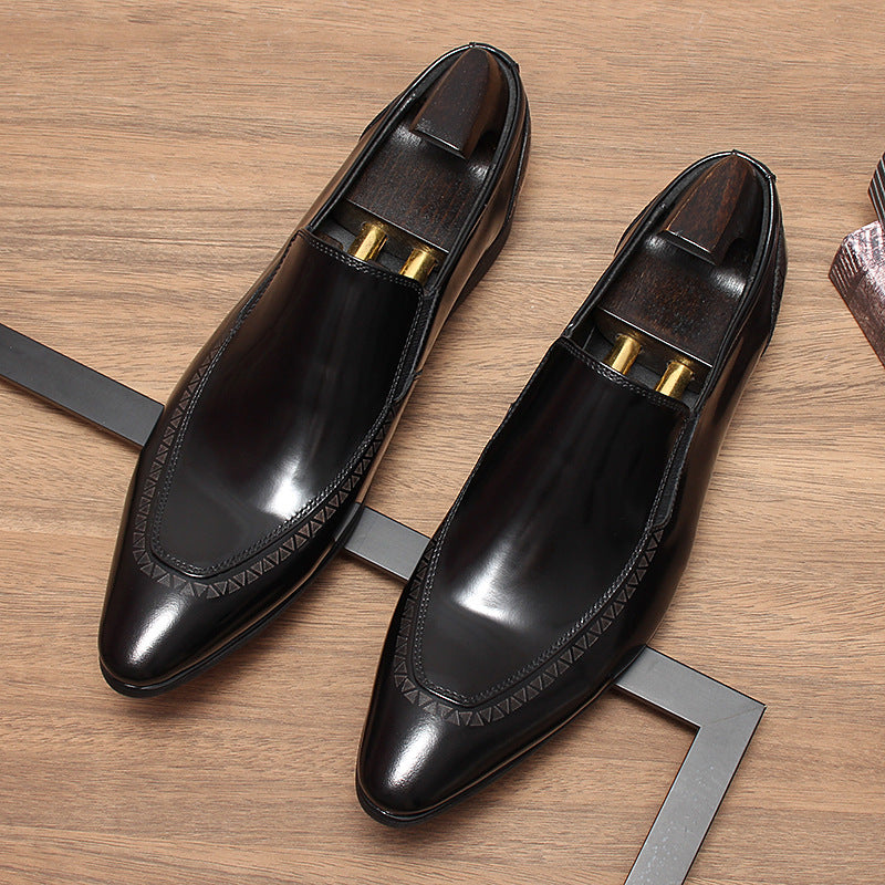 Men's Authentic British Style Slip-on Fashionable Business Formal Leather Shoes