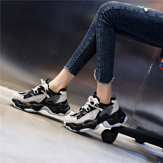 Women's Film Bottom Spring Running Breathable Genuine Raise Sneakers