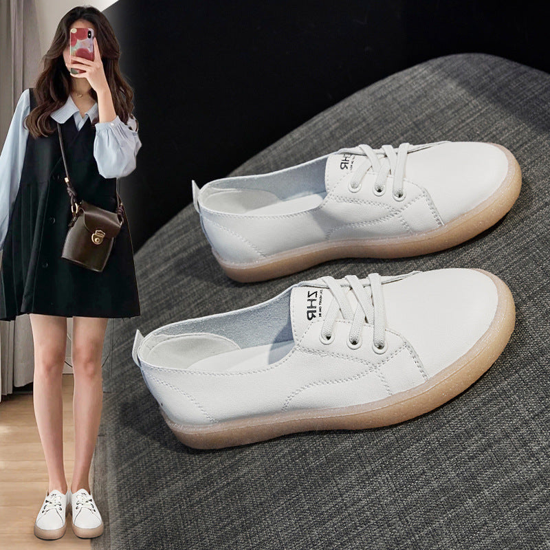 Women's White Lightweight Flat Fashionable Jelly Bottom Women's Casual Shoes
