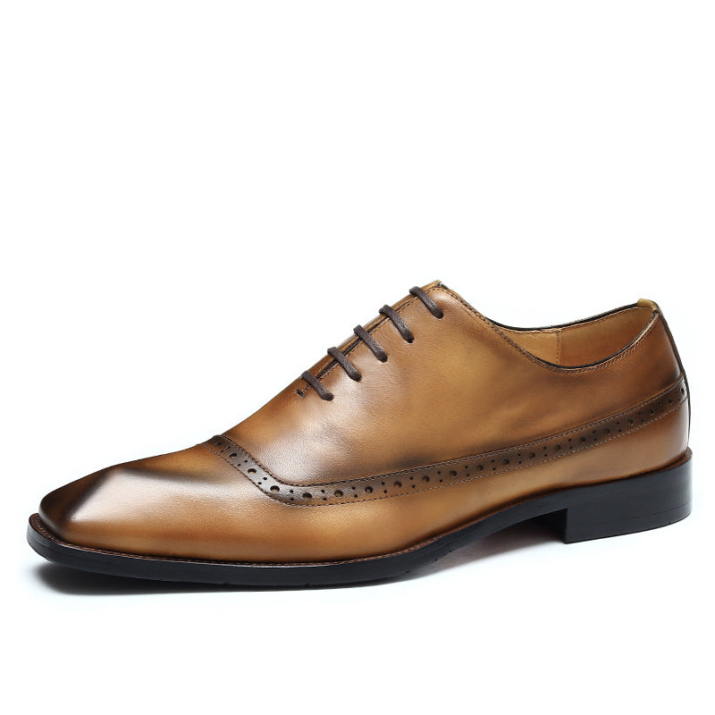 Men's Genuine England Style Brogue Business Formal Leather Shoes