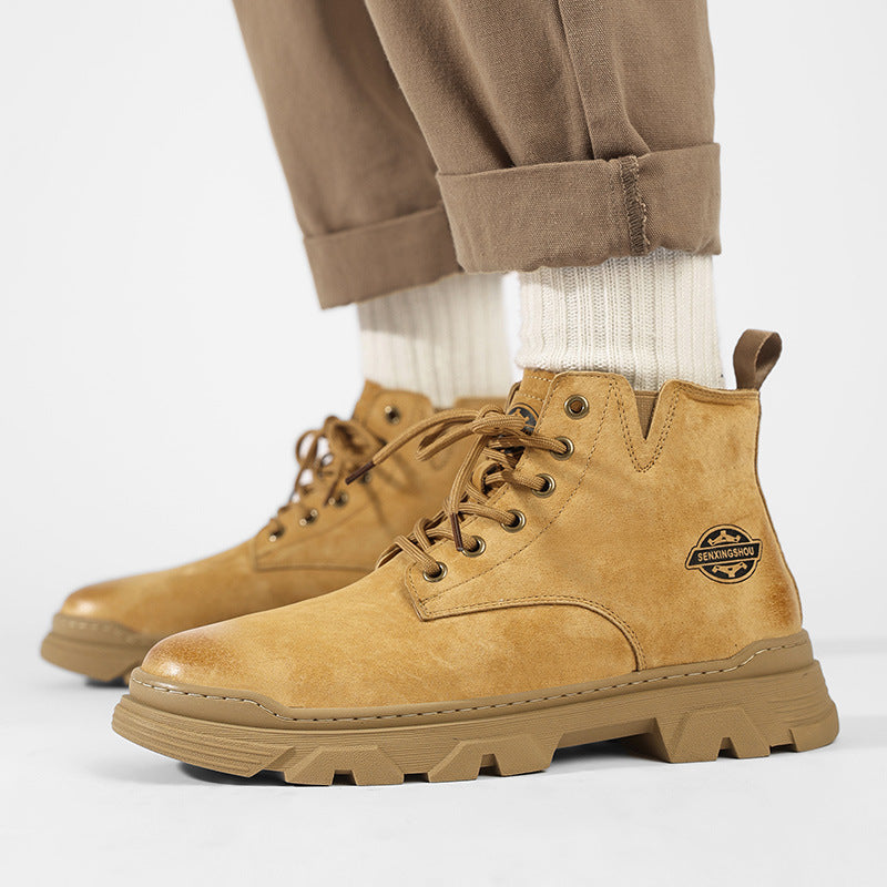 Men's Top British Style Vintage Autumn Genuine Boots