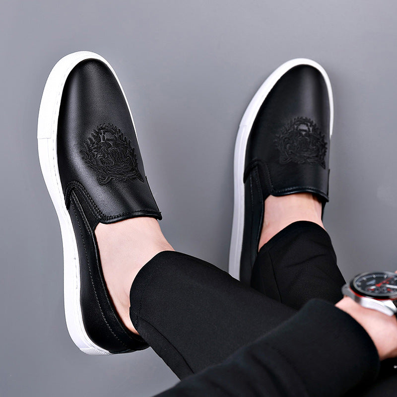 Men's Bottom Surface Cowhide Easy Wear Korean Style Loafers