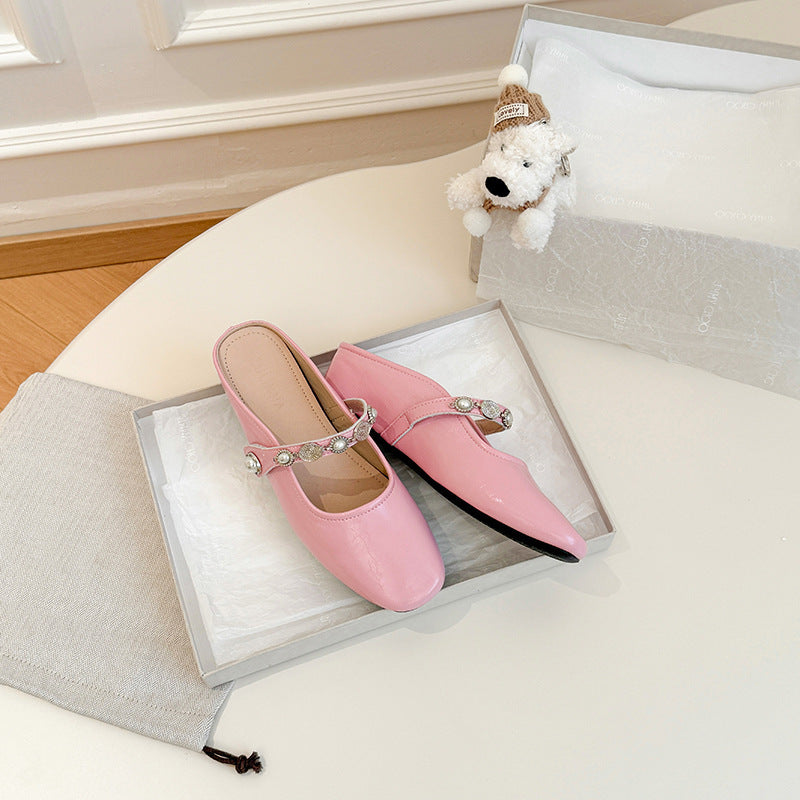 Women's Insole Closed Toe Half Summer Wear Korean Slippers