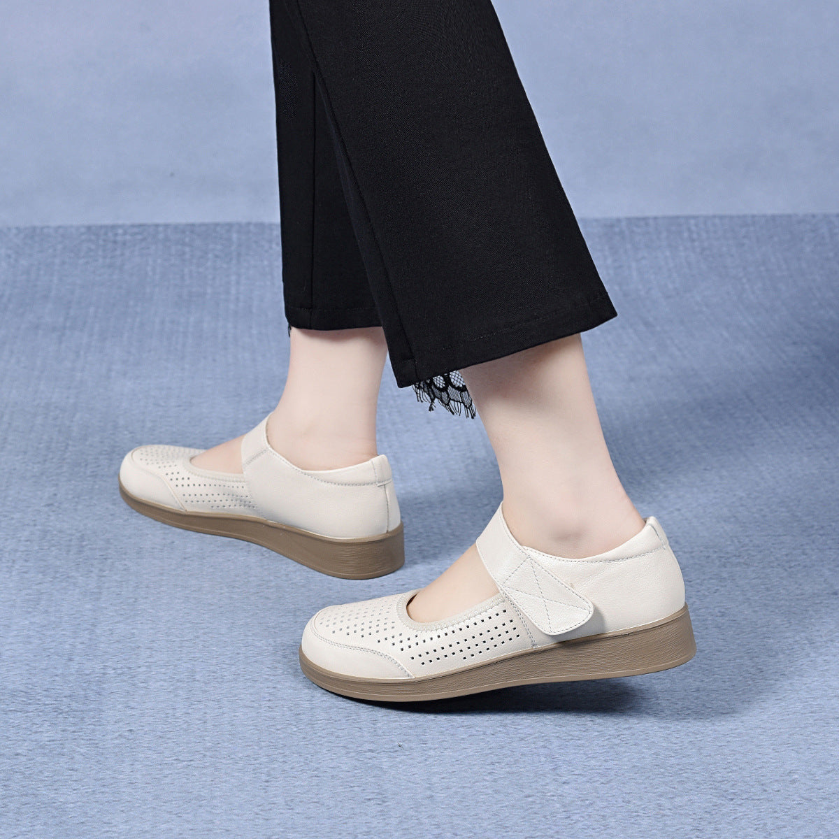 Women's Low-cut Pumps Flat With Hole Comfortable Casual Shoes