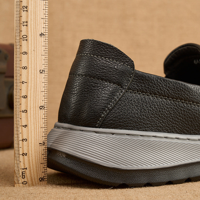 Men's Contrast Color Tods Rubber Foam Solid Leather Shoes