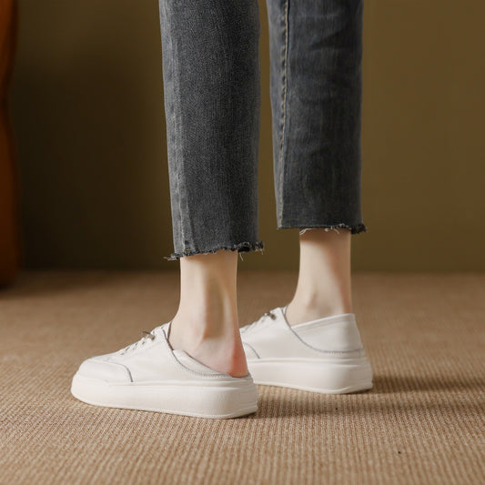 Women's Cowhide White For Spring Slip-on Pumps Sneakers