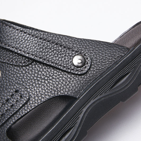 Men's Summer Genuine Comfortable Manual Stitching Breathable Sandals