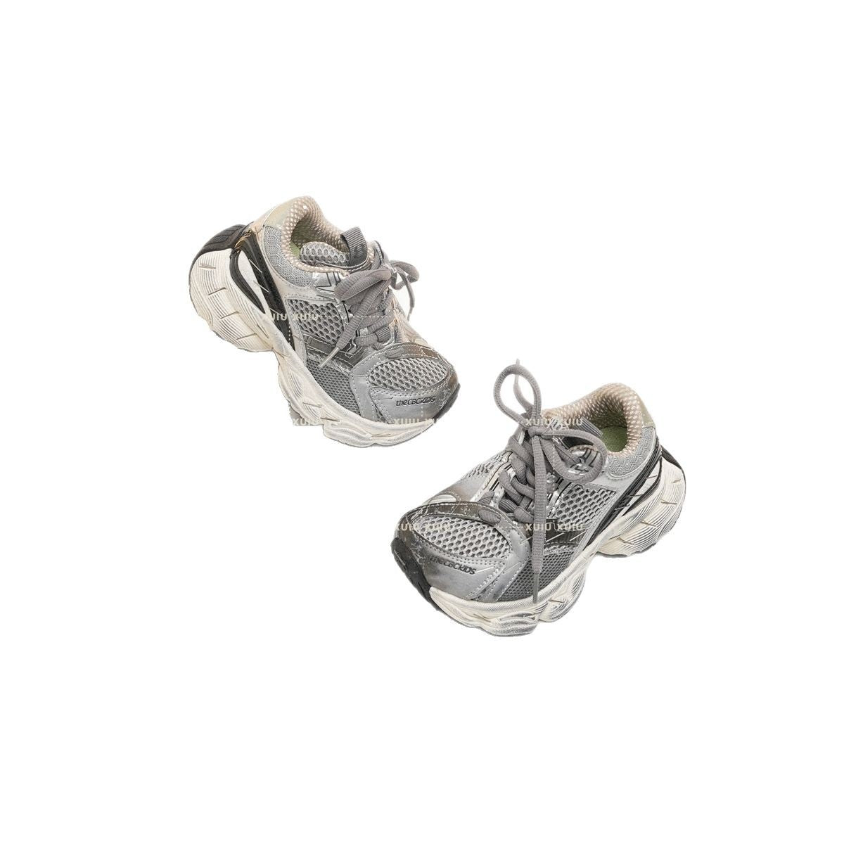 Women's & Men's Paris Stitching Needle Clunky Velcro Kid's Sneakers