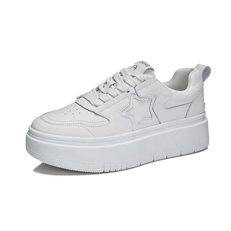 Women's White Spring Pumps Genuine Platform Plus Casual Shoes